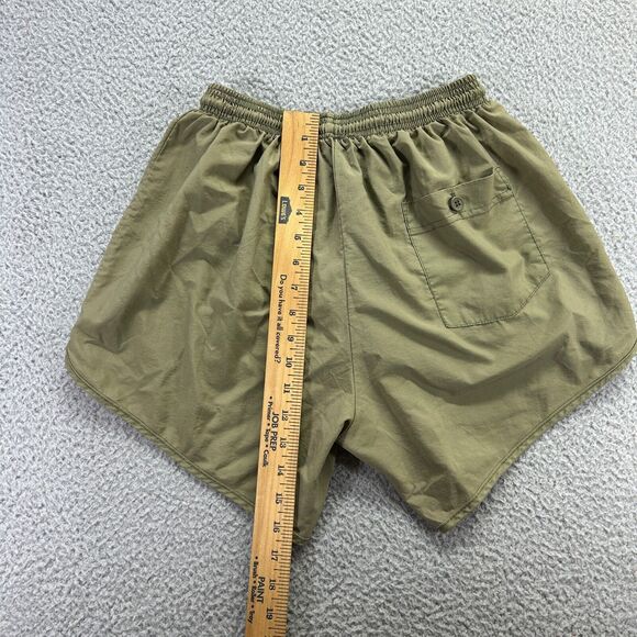 MX3 Mens Army Green Solid Nylon Elastic Waist Drawstring Running Shorts Size M - Picture 4 of 7